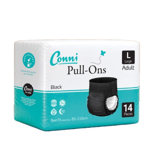 Conni Pull-Ons Large Black Ctn 8