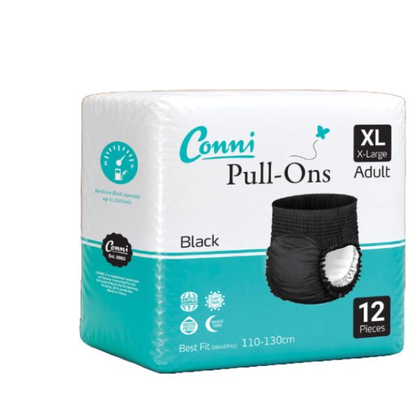 Conni Pull-Ons Extra Large Black Ctn 8